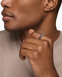 Armory® Band Ring Sterling Silver with Black Diamonds, 6.2mm