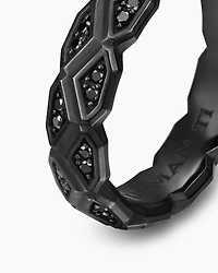 Hex Band Ring Black Titanium with Diamonds, 6mm