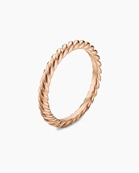 DY Cable Band Ring 18K Rose Gold, 2mm