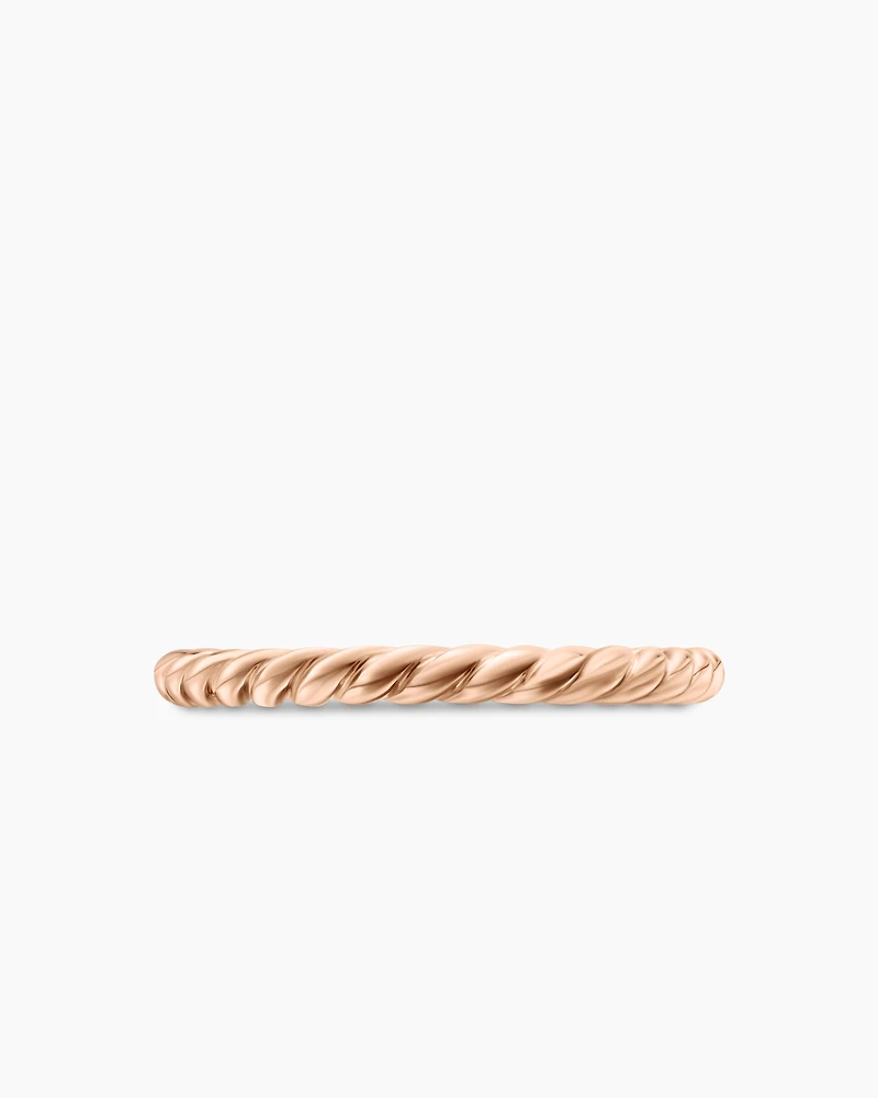 DY Cable Band Ring 18K Rose Gold, 2mm