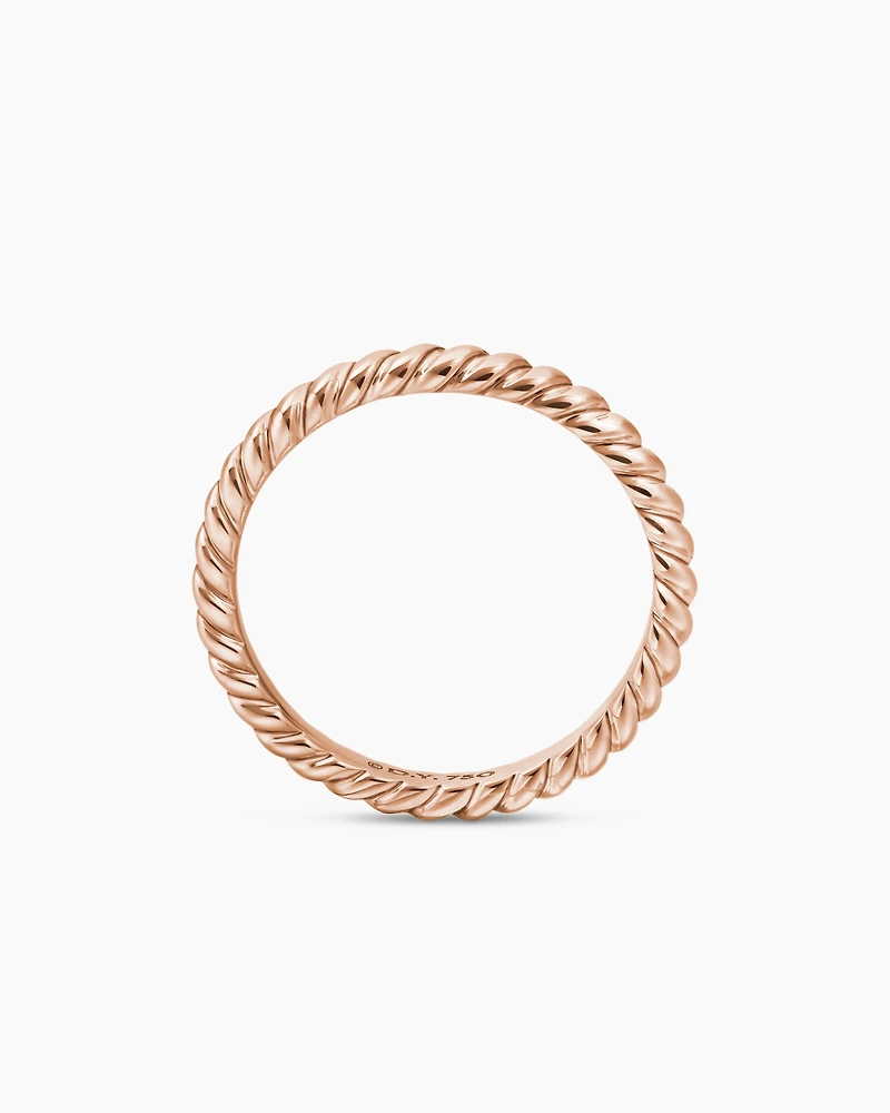 DY Cable Band Ring 18K Rose Gold, 2mm