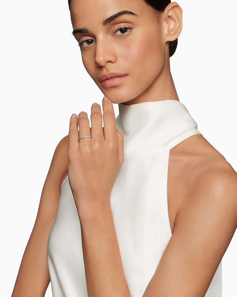 DY Cable Band Ring Platinum