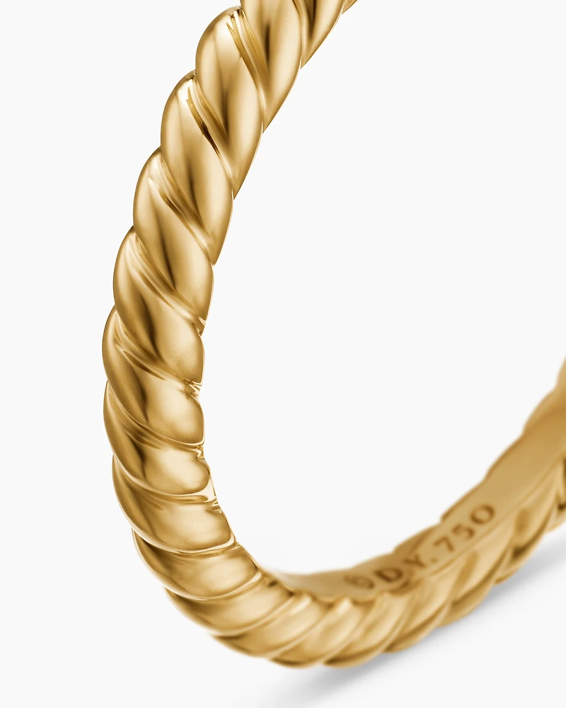 DY Cable Band Ring 18K Yellow Gold, 2.45mm