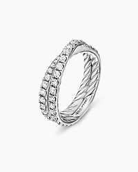 DY Crossover® Band Ring Platinum with Diamonds, 5.2mm