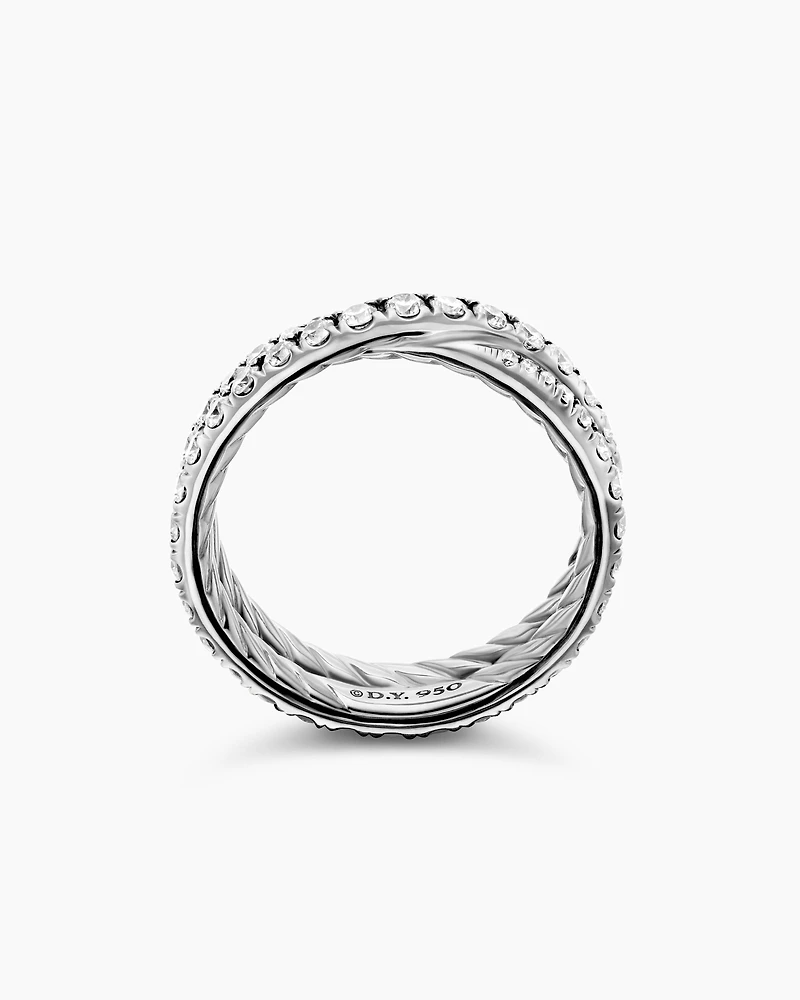 DY Crossover® Band Ring Platinum with Diamonds, 5.2mm