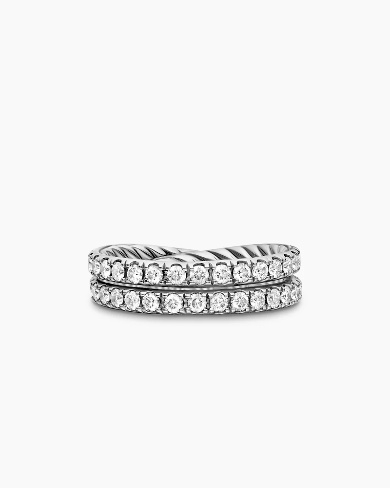 DY Crossover® Band Ring Platinum with Diamonds, 5.2mm