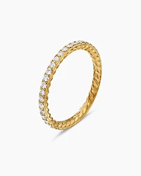 DY Eden Band Ring 18K Yellow Gold with Pavé Diamonds, 1.85mm