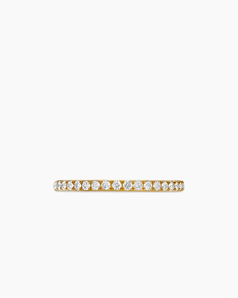 DY Eden Band Ring 18K Yellow Gold with Pavé Diamonds, 1.85mm