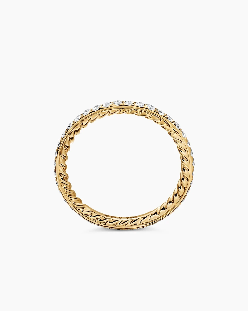DY Eden Band Ring 18K Yellow Gold with Pavé Diamonds, 1.85mm