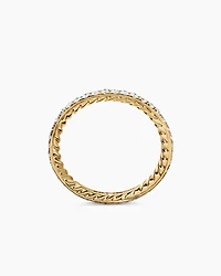 DY Eden Band Ring 18K Yellow Gold with Pavé Diamonds, 1.85mm