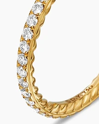 DY Eden Band Ring 18K Yellow Gold with Pavé Diamonds, 1.85mm