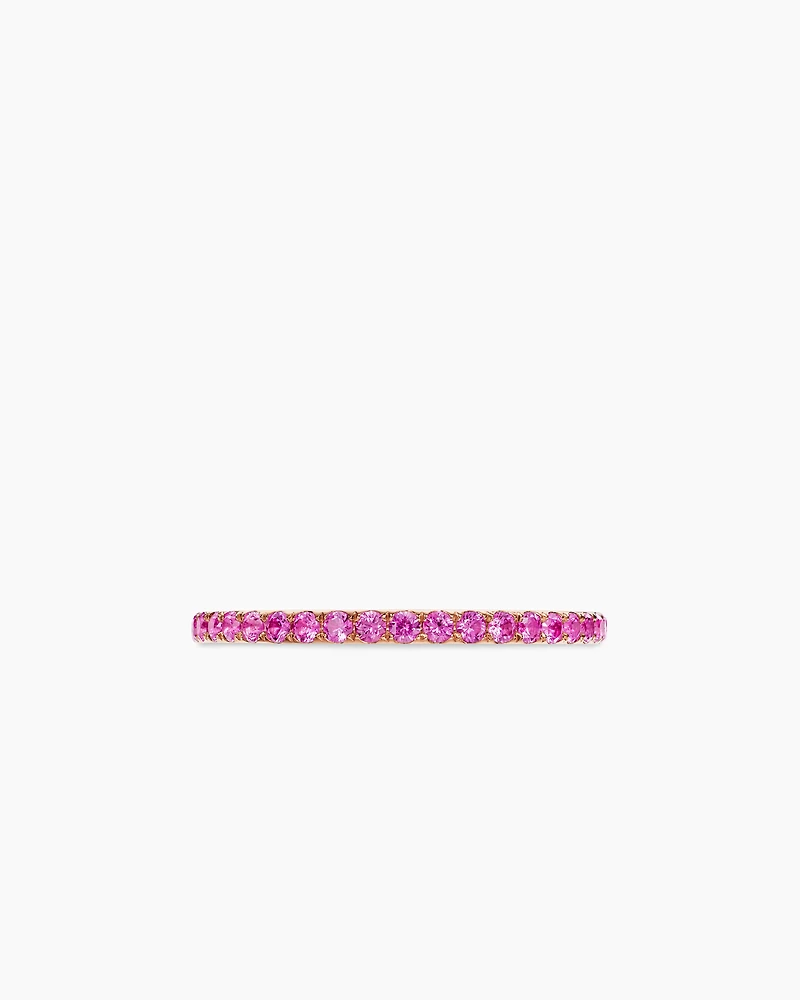 DY Eden Band Ring 18K Rose Gold with Pavé Pink Sapphires, 1.85mm