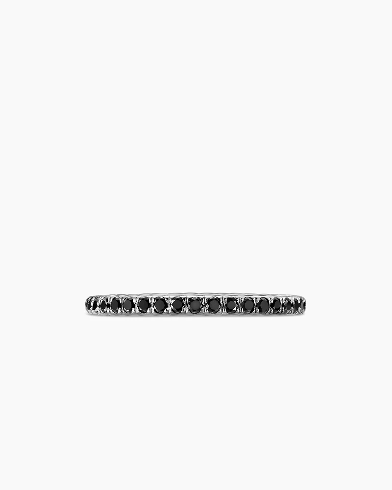 DY Eden Band Ring Platinum with Pavé Black Diamonds, 1.85mm