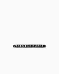 DY Eden Band Ring Platinum with Pavé Black Diamonds, 1.85mm