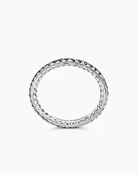 DY Eden Band Ring Platinum with Pavé Black Diamonds, 1.85mm