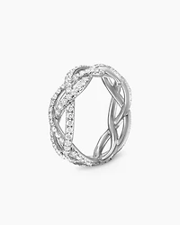DY Wisteria Band Ring in Platinum with Diamonds, 7.3mm