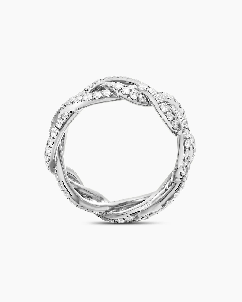 DY Wisteria Band Ring in Platinum with Diamonds, 7.3mm