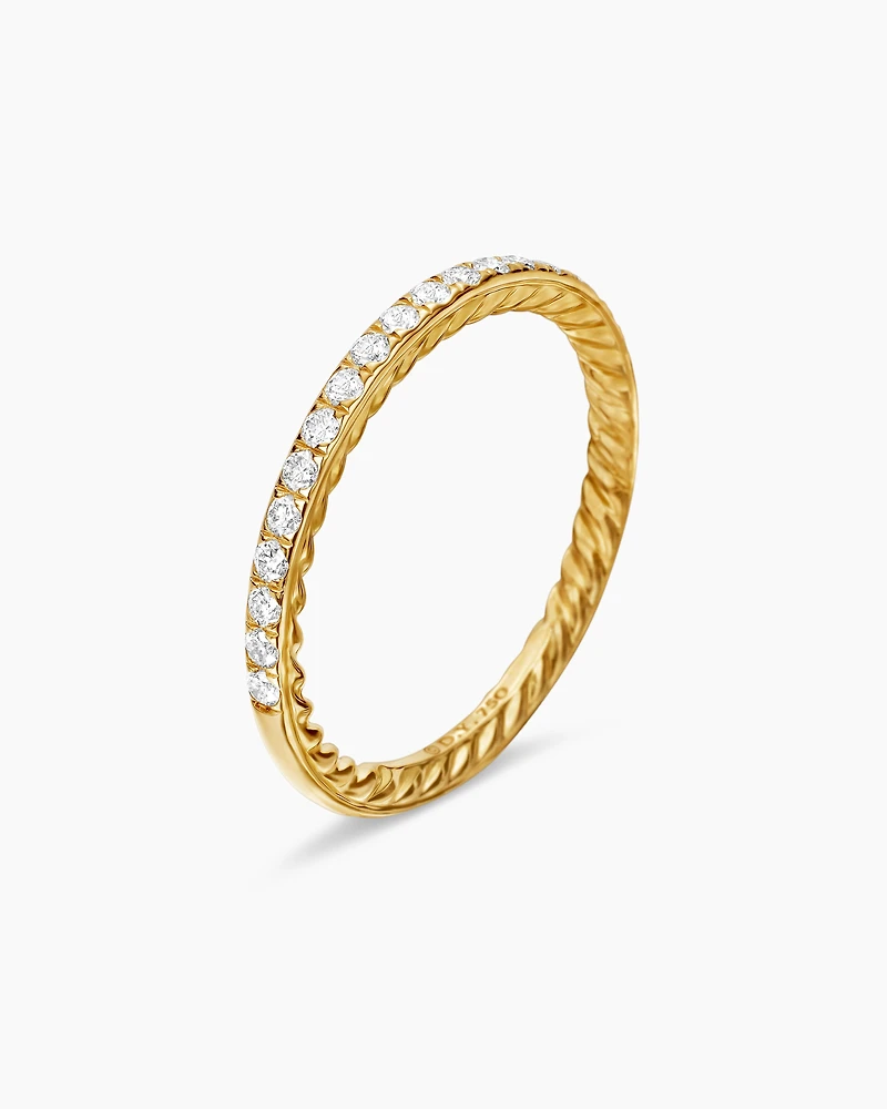 DY Eden Partway Band Ring 18K Yellow Gold with Diamonds
