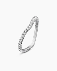 DY Crossover® Nesting Band Ring in Platinum with Pavé Diamonds, 1.9mm