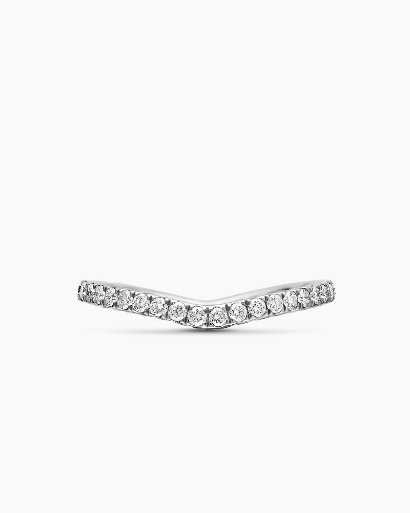 DY Crossover® Nesting Band Ring in Platinum with Pavé Diamonds, 1.9mm