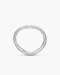 DY Crossover® Nesting Band Ring in Platinum with Pavé Diamonds, 1.9mm