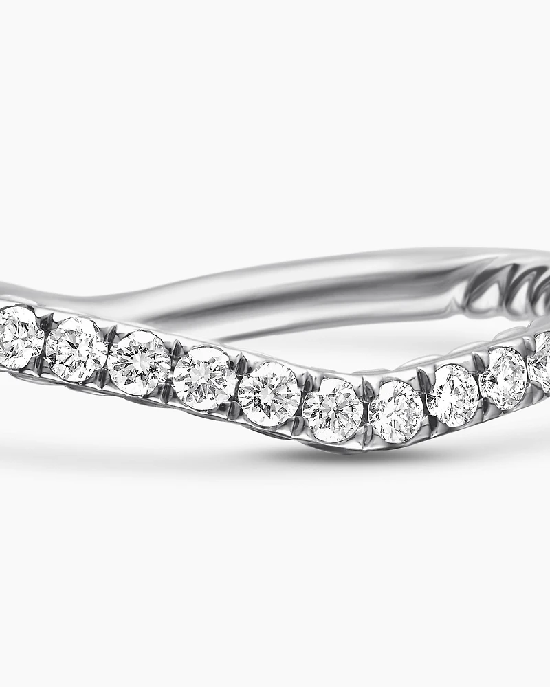 DY Crossover® Nesting Band Ring in Platinum with Pavé Diamonds, 1.9mm
