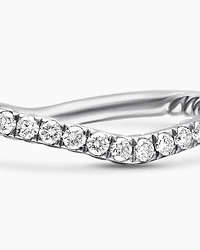 DY Crossover® Nesting Band Ring in Platinum with Pavé Diamonds, 1.9mm