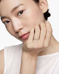 DY Crossover® Nesting Band Ring in Platinum with Pavé Diamonds, 1.9mm