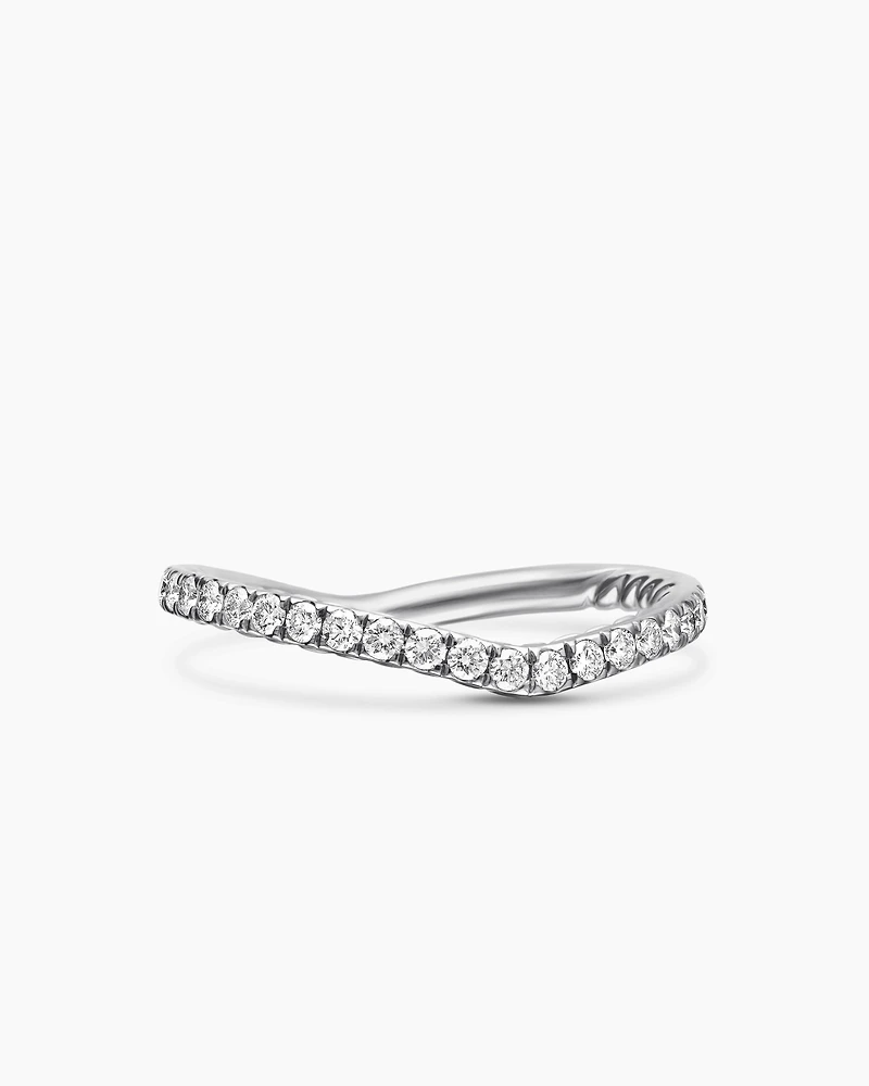DY Crossover® Nesting Band Ring in Platinum with Pavé Diamonds, 1.9mm