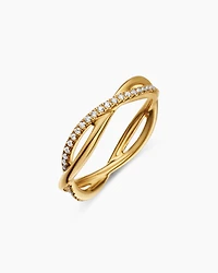 DY Infinity Band Ring 18K Yellow Gold with Diamonds, 4.18mm