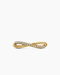 DY Infinity Band Ring 18K Yellow Gold with Diamonds, 4.18mm
