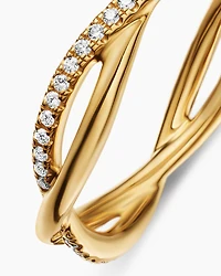 DY Infinity Band Ring 18K Yellow Gold with Diamonds, 4.18mm