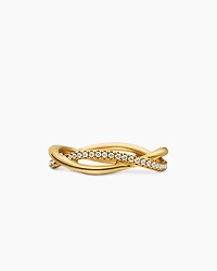 DY Infinity Band Ring 18K Yellow Gold with Diamonds, 4.18mm