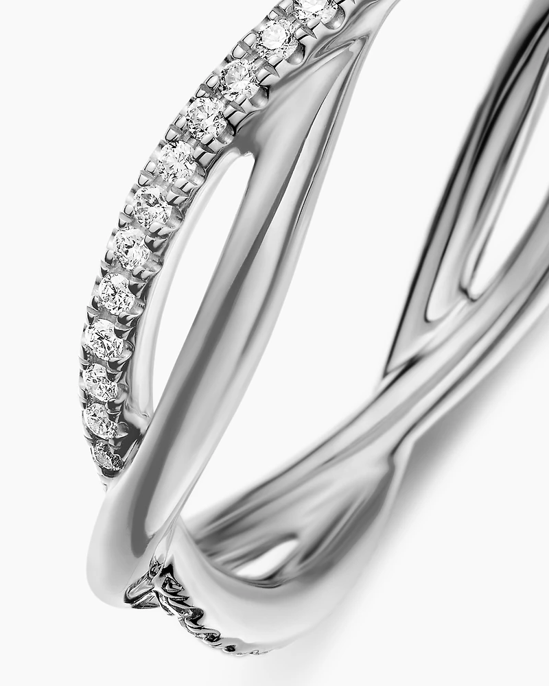 DY Infinity Band Ring Platinum with Diamonds, 4.18mm