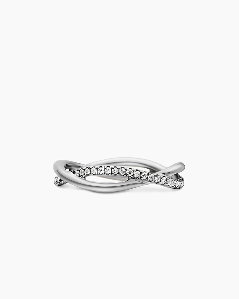 DY Infinity Band Ring Platinum with Diamonds, 4.18mm