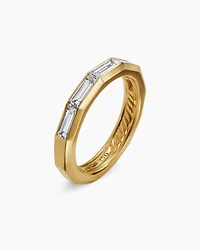 DY Delaunay Faceted Band Ring in 18K Yellow Gold with Diamonds, 2.5mm