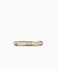 DY Delaunay Faceted Band Ring in 18K Yellow Gold with Diamonds, 2.5mm