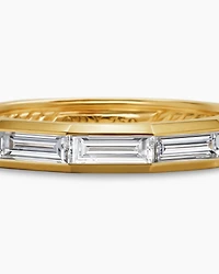 DY Delaunay Faceted Band Ring in 18K Yellow Gold with Diamonds, 2.5mm