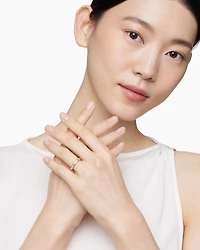 DY Delaunay Faceted Band Ring in 18K Yellow Gold with Diamonds, 2.5mm