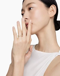 DY Delaunay Faceted Band Ring in 18K Yellow Gold with Diamonds, 2.5mm