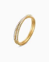 DY Crossover® Micro Pavé Band Ring 18K Yellow Gold with Diamonds, 3.14mm