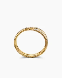 DY Crossover® Micro Pavé Band Ring 18K Yellow Gold with Diamonds, 3.14mm