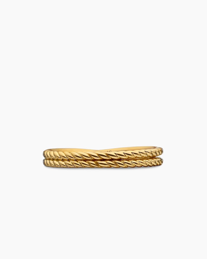 DY Crossover® Micro Pavé Band Ring 18K Yellow Gold with Diamonds, 3.14mm