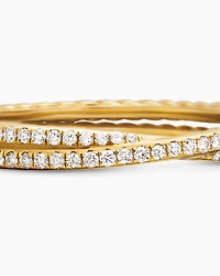 DY Crossover® Micro Pavé Band Ring 18K Yellow Gold with Diamonds, 3.14mm