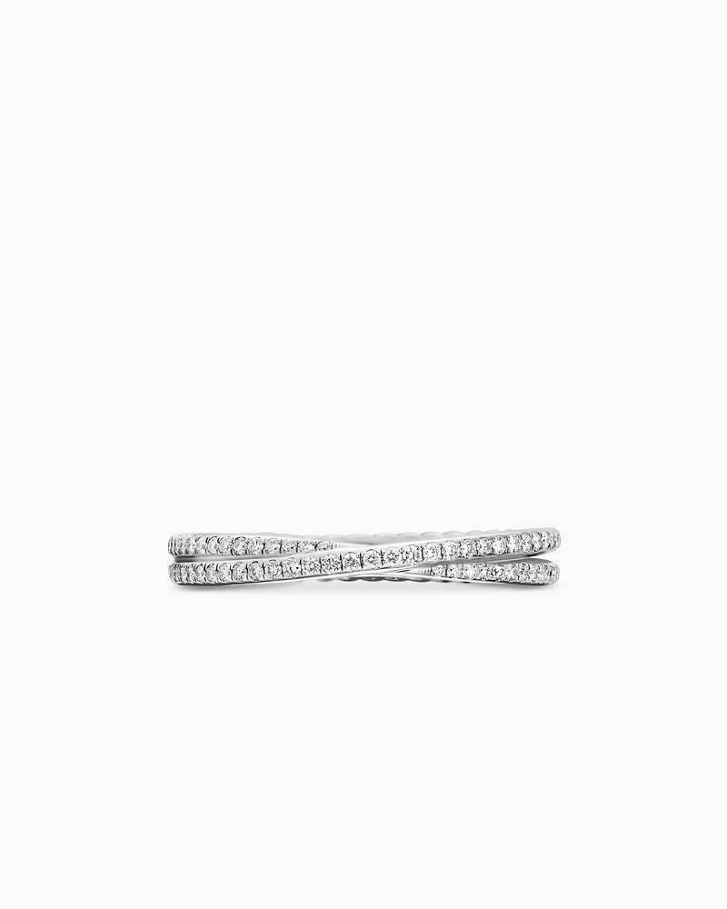 DY Crossover® Micro Pavé Band Ring Platinum with Diamonds, 3.14mm