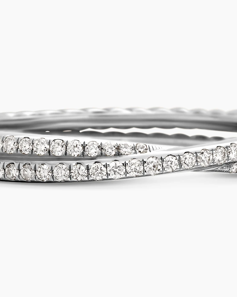 DY Crossover® Micro Pavé Band Ring Platinum with Diamonds, 3.14mm