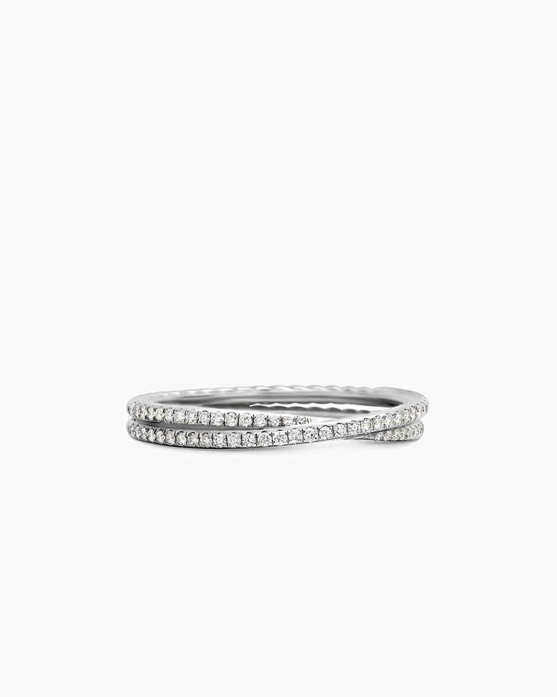 DY Crossover® Micro Pavé Band Ring Platinum with Diamonds, 3.14mm