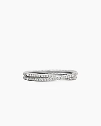 DY Crossover® Micro Pavé Band Ring Platinum with Diamonds, 3.14mm