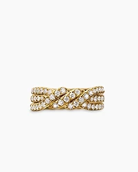 Continuance® Three Row Band Ring 18K Yellow Gold with Diamonds, 6mm