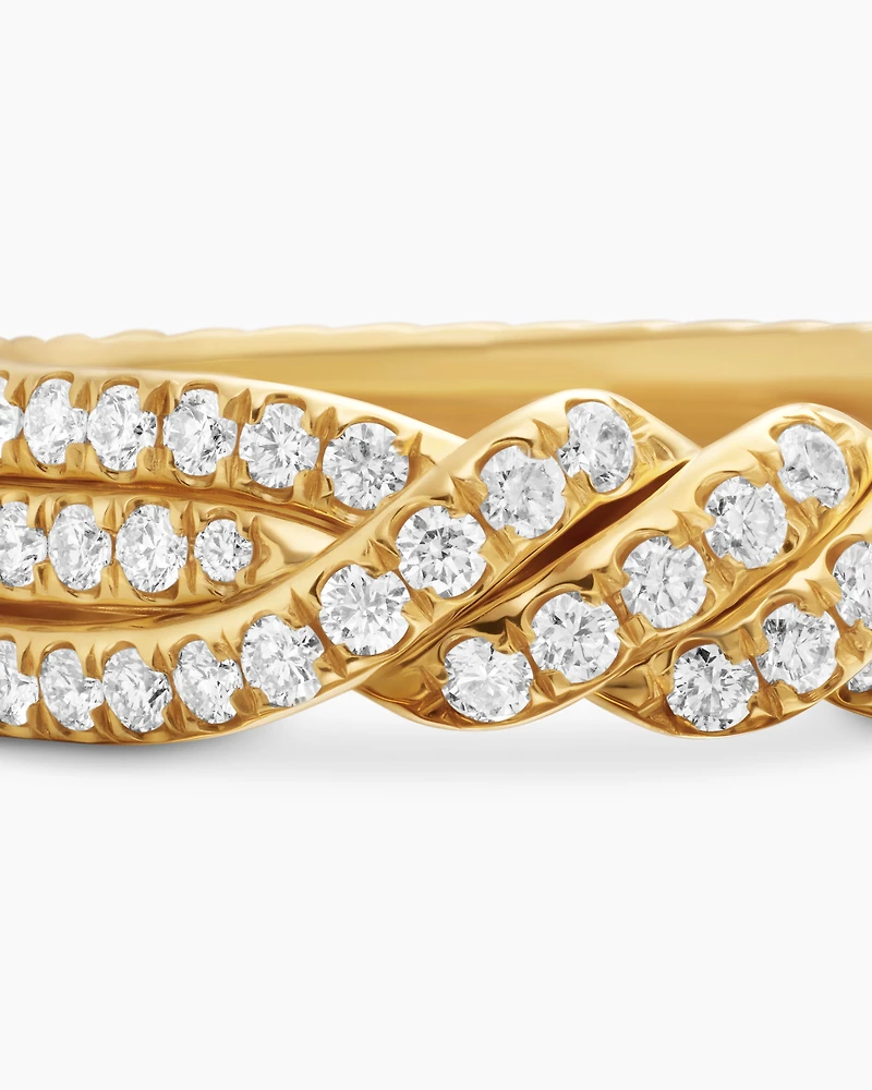 Continuance® Three Row Band Ring 18K Yellow Gold with Diamonds, 6mm